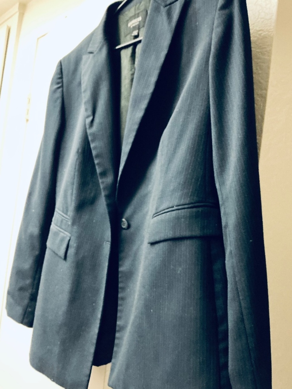 Vintage Y2K Express jacket Navy black  pinstripe size 13